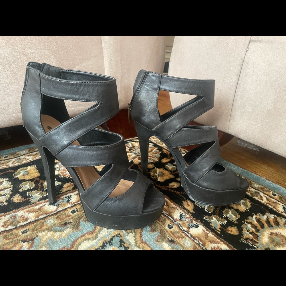 Michael Antonio Stiletto Leather Wrap Heels